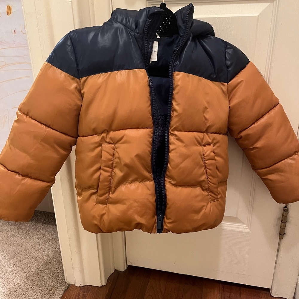 Navy and Tan Puffer Jacket - Miles the Label